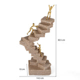 Book Staircase Decorative Polyresin Showpiece- Sand & Gold
