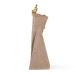 Figures On Polygon Decorative Polyresin Showpiece- Sand & Gold