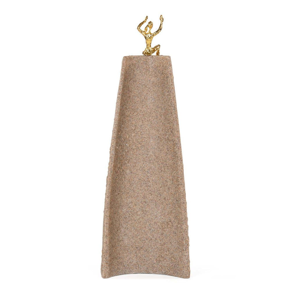 Climbing Figures Decorative Polyresin Showpiece- Sand & Gold