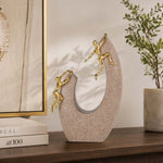 Climbing Figures Decorative Polyresin Showpiece- Sand & Gold