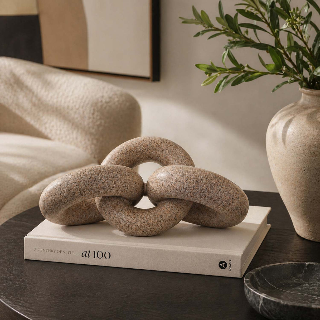 Table Decor Knot Polyresin Showpiece- Sand