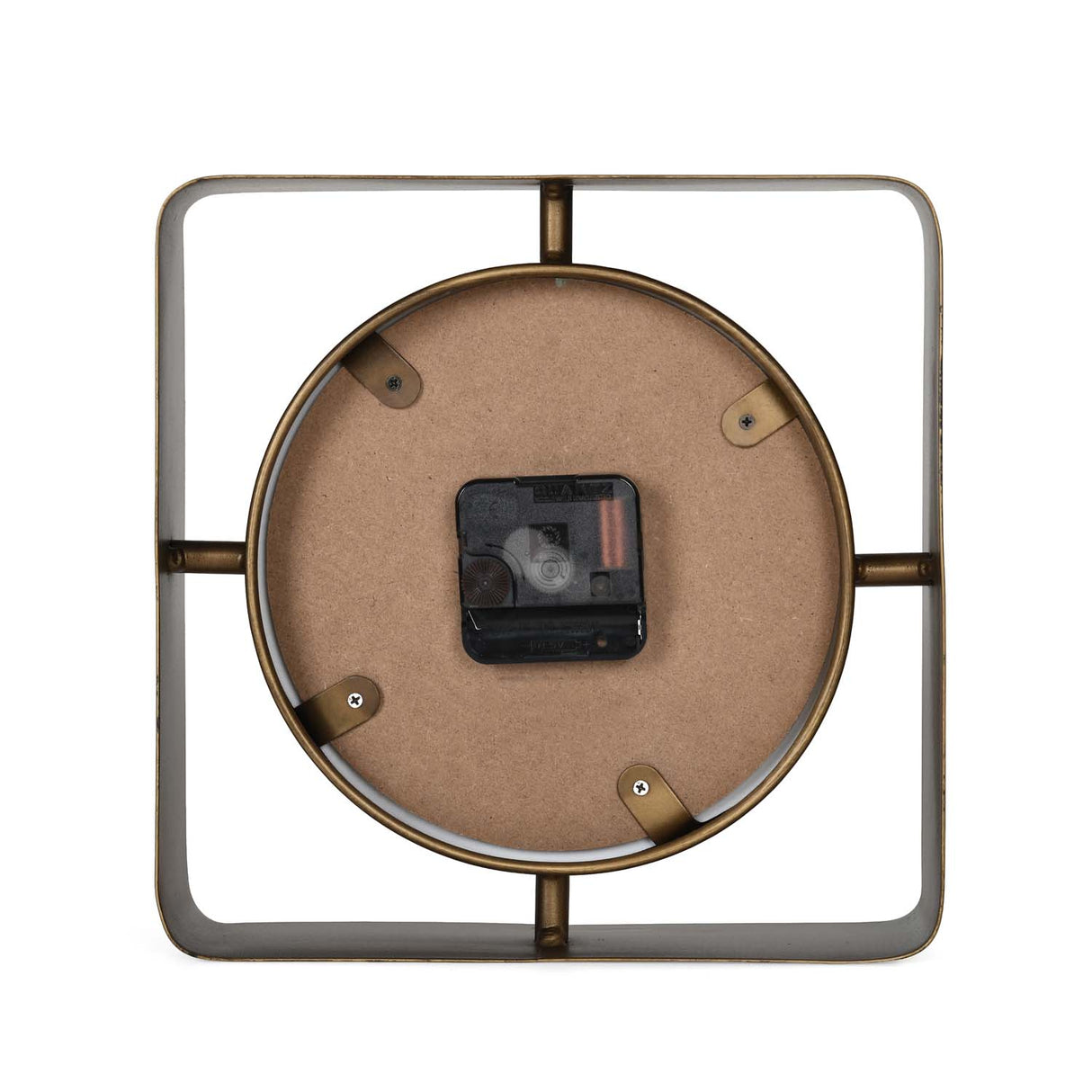 Square Frame Metal Table Clock- Gold & White