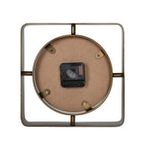 Square Frame Metal Table Clock- Gold & White