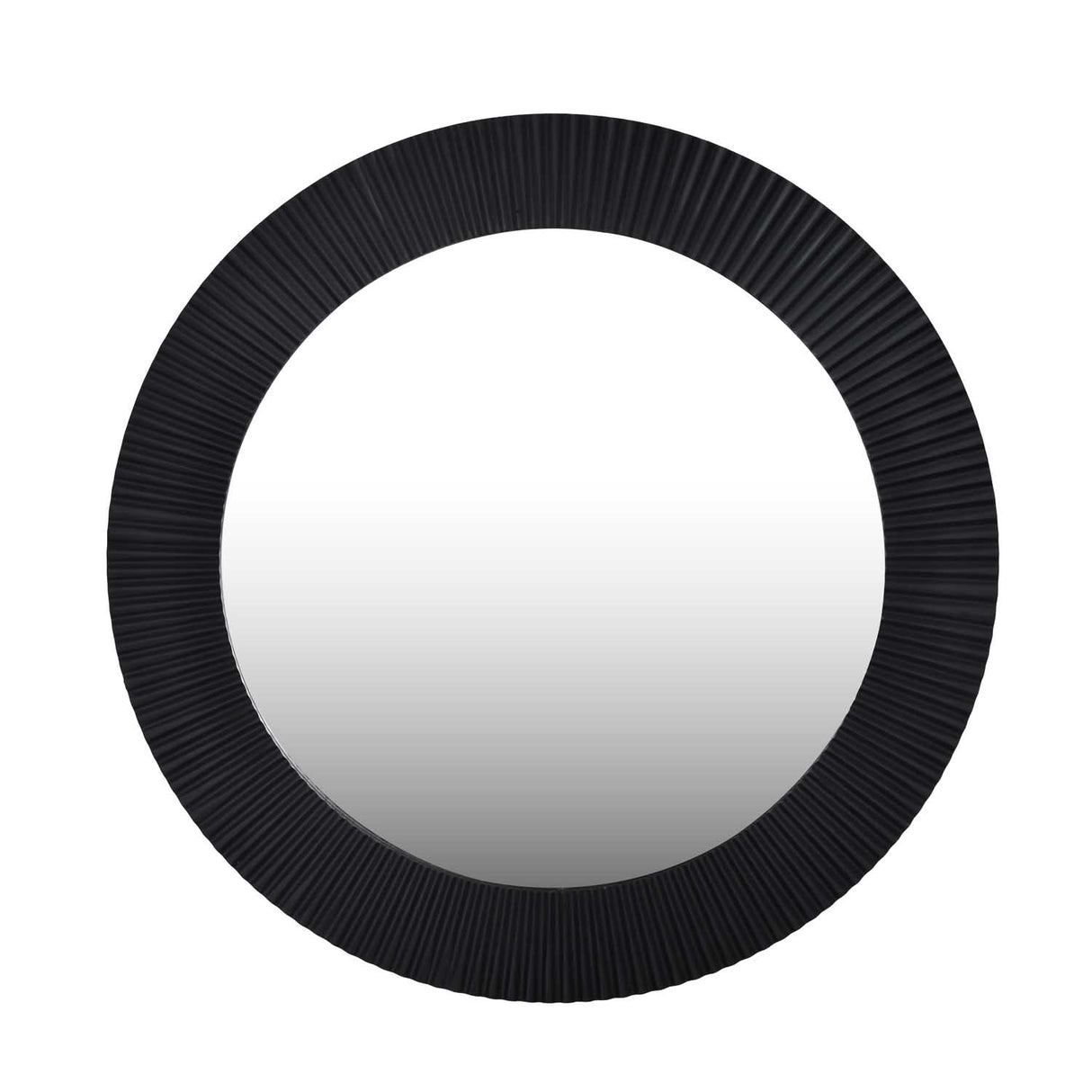 Round Fluted Wall Mirror- Black