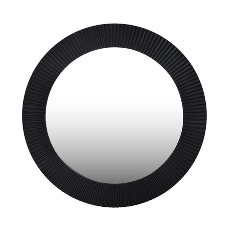 Round Fluted Wall Mirror- Black