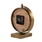 C-Shaped Stand Metal Table Clock- Gold & White