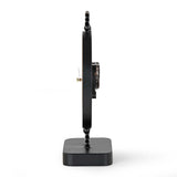 C-Shaped Stand Metal & MDF Table Clock- Gold & Black