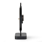 C-Shaped Stand Metal & MDF Table Clock- Gold & Black