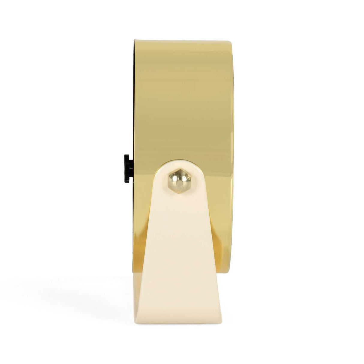 U-Shaped Stand Metal Table Clock- Gold & White