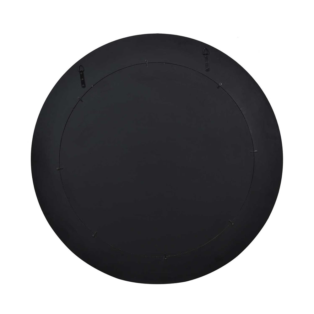 Round Fluted Wall Mirror- Black