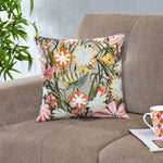 Floral Birds Cotton Cushion Cover- Multicolor
