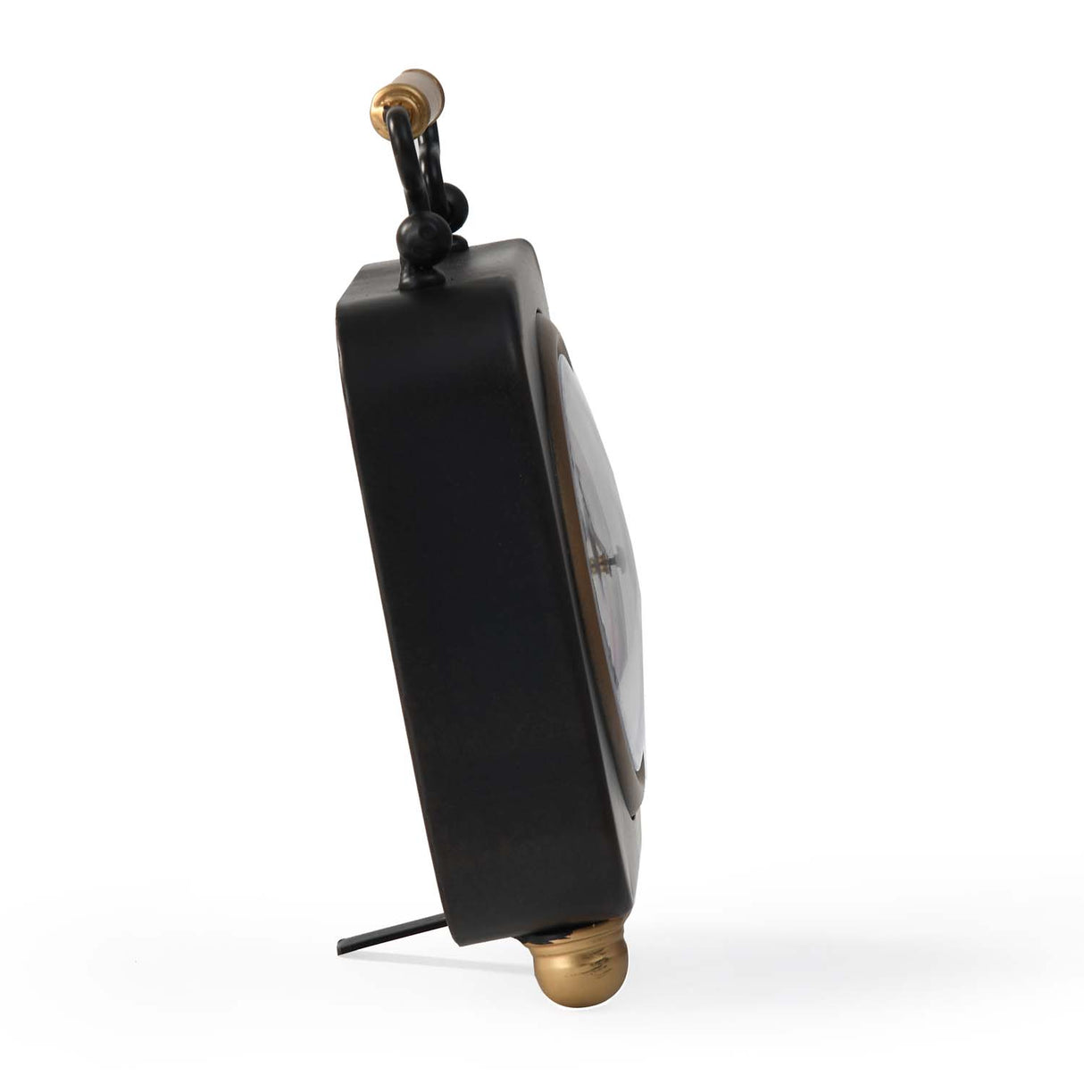 Classic Square Metal Table Clock- Gold & Black