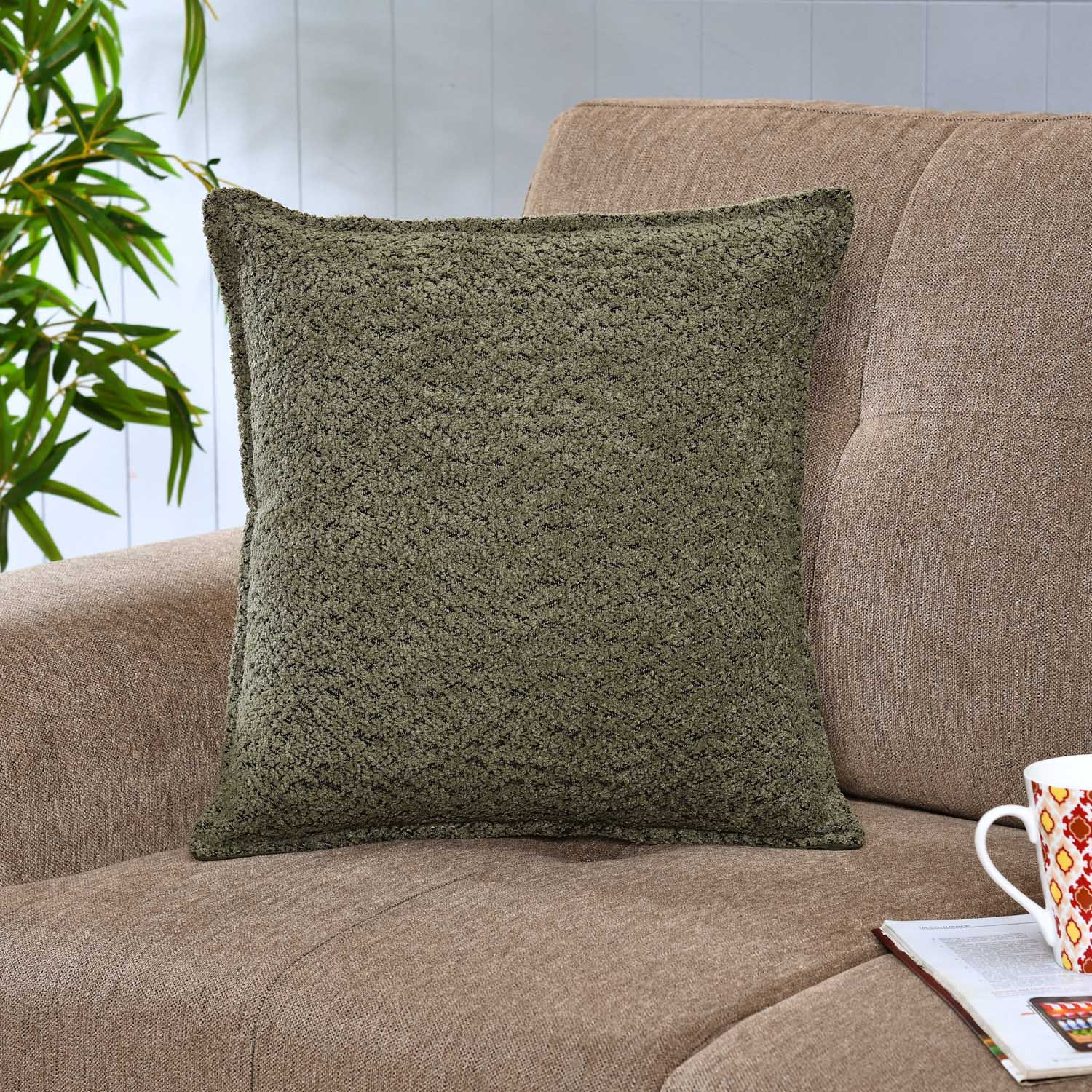 Boucle Fabric Cushion Cover- Green
