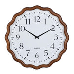 Scalloped Edge Wooden Wall Clock- Beige