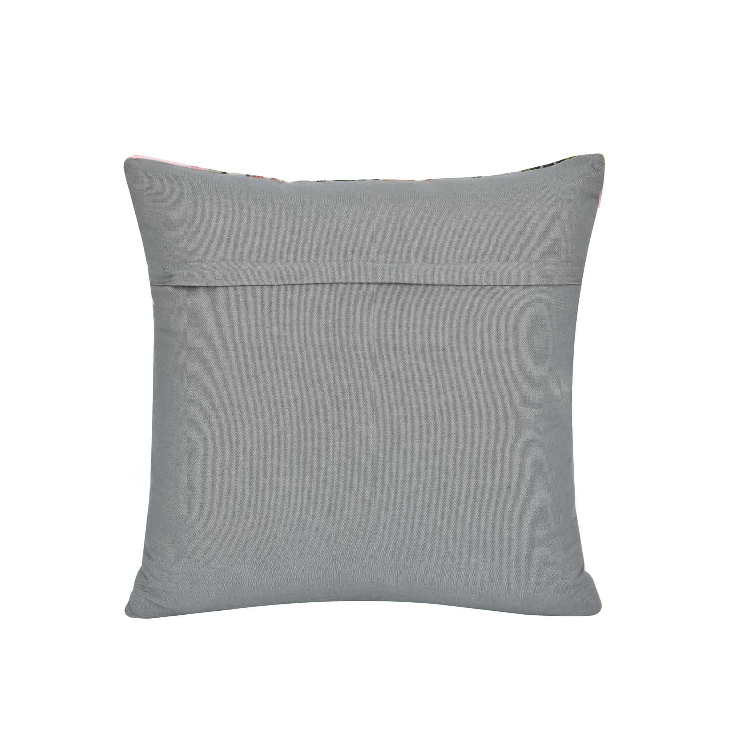 Floral Birds Cotton Cushion Cover- Multicolor
