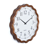 Scalloped Edge Wooden Wall Clock- Beige