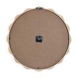 Scalloped Edge Wooden Wall Clock- Beige