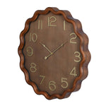 Wavy Edge Wooden Wall Clock- Brown