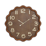 Wavy Edge Wooden Wall Clock- Brown