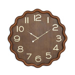 Wavy Edge Wooden Wall Clock- Brown