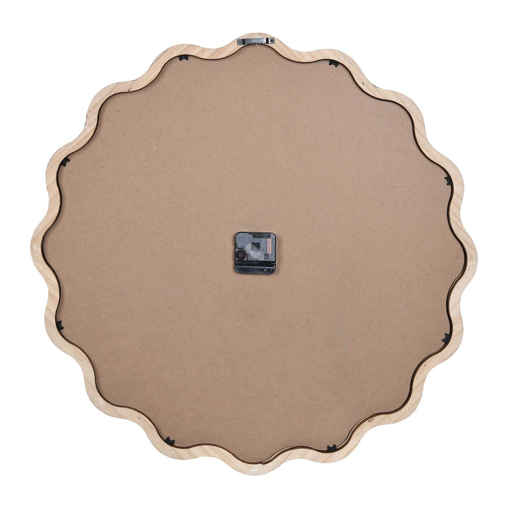 Wavy Edge Wooden Wall Clock- Brown