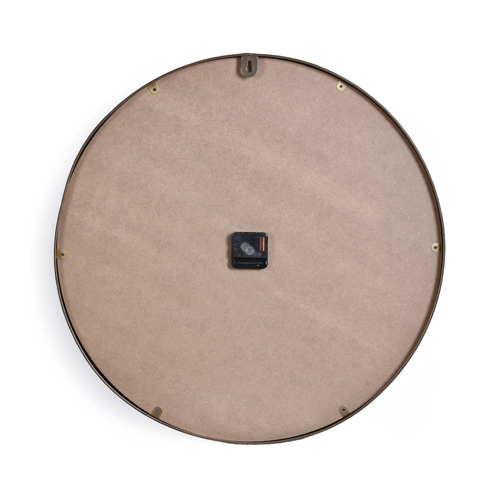 Roman Numerals Circular Metal Wall Clock- Gold & Black