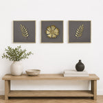 Botanic Metal & MDF Wall Art Set of 3- Gold & Cream