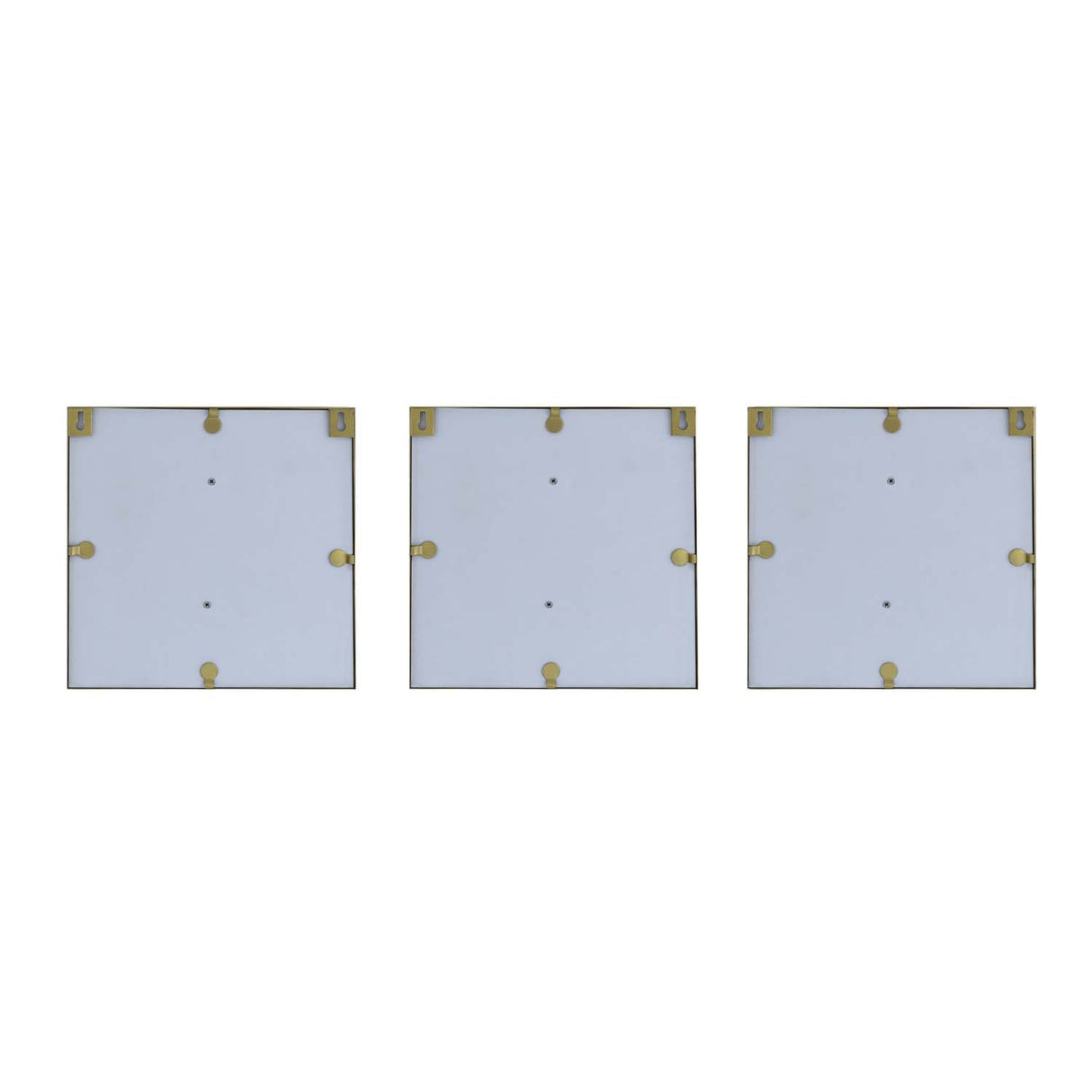 Modern Leaf Metal & MDF Wall Art Set of 3- Gold & Cream