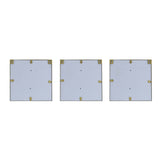 Modern Leaf Metal & MDF Wall Art Set of 3- Gold & Cream