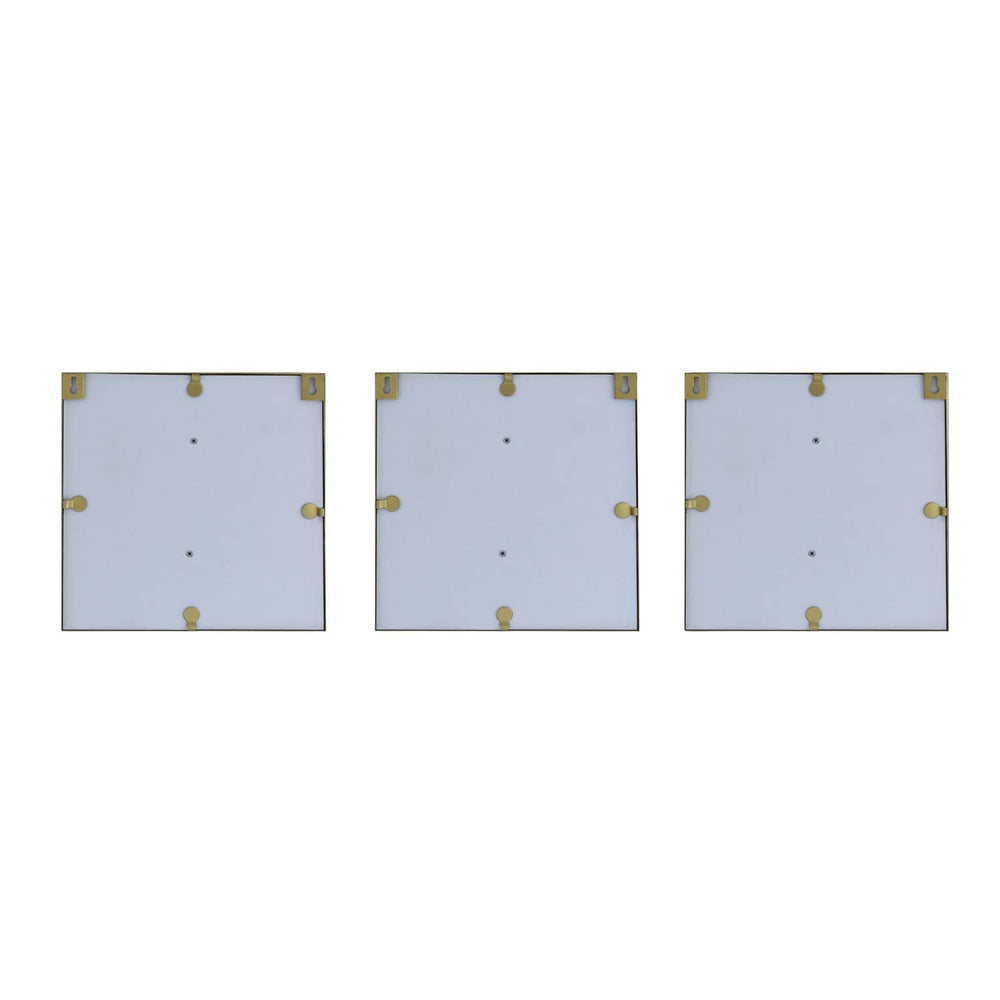 Chess Icons Metal & MDF Wall Art Set of 3- Gold & Cream