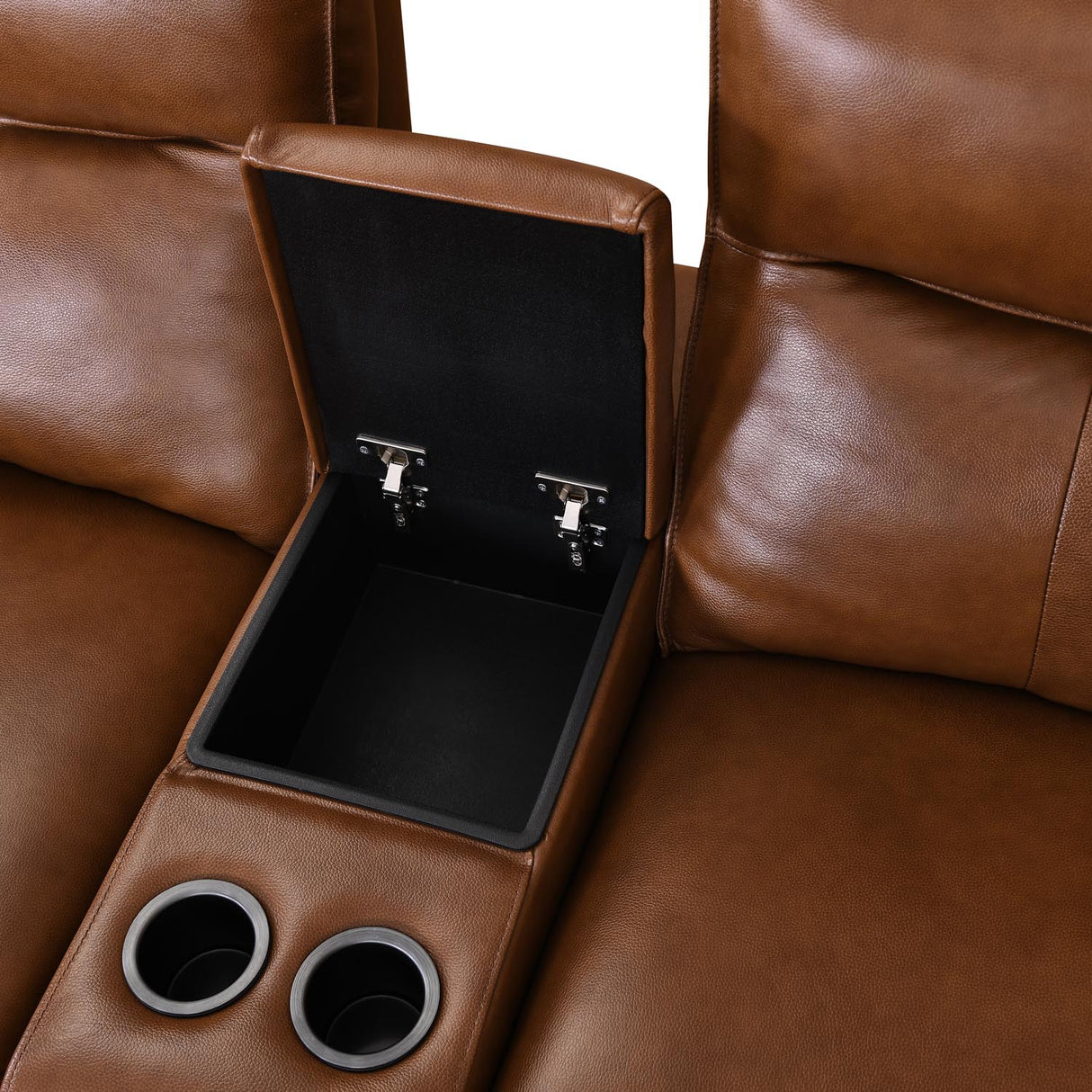 Beatrix 2 Seater Dual Motor Electric Recliner with Console- Brown