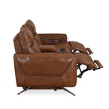 Beatrix 2 Seater Dual Motor Electric Recliner with Console- Brown