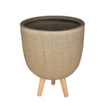 Chevron Pattern Trileg Planter Small- Brown