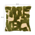 Maze Pattern Tufted Cotton Cushion Cover- Green