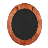 Wavy Round Fluted Wall Mirror- Brown