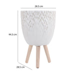 Tri-Leg Textured Fiber Clay Planter- Off White