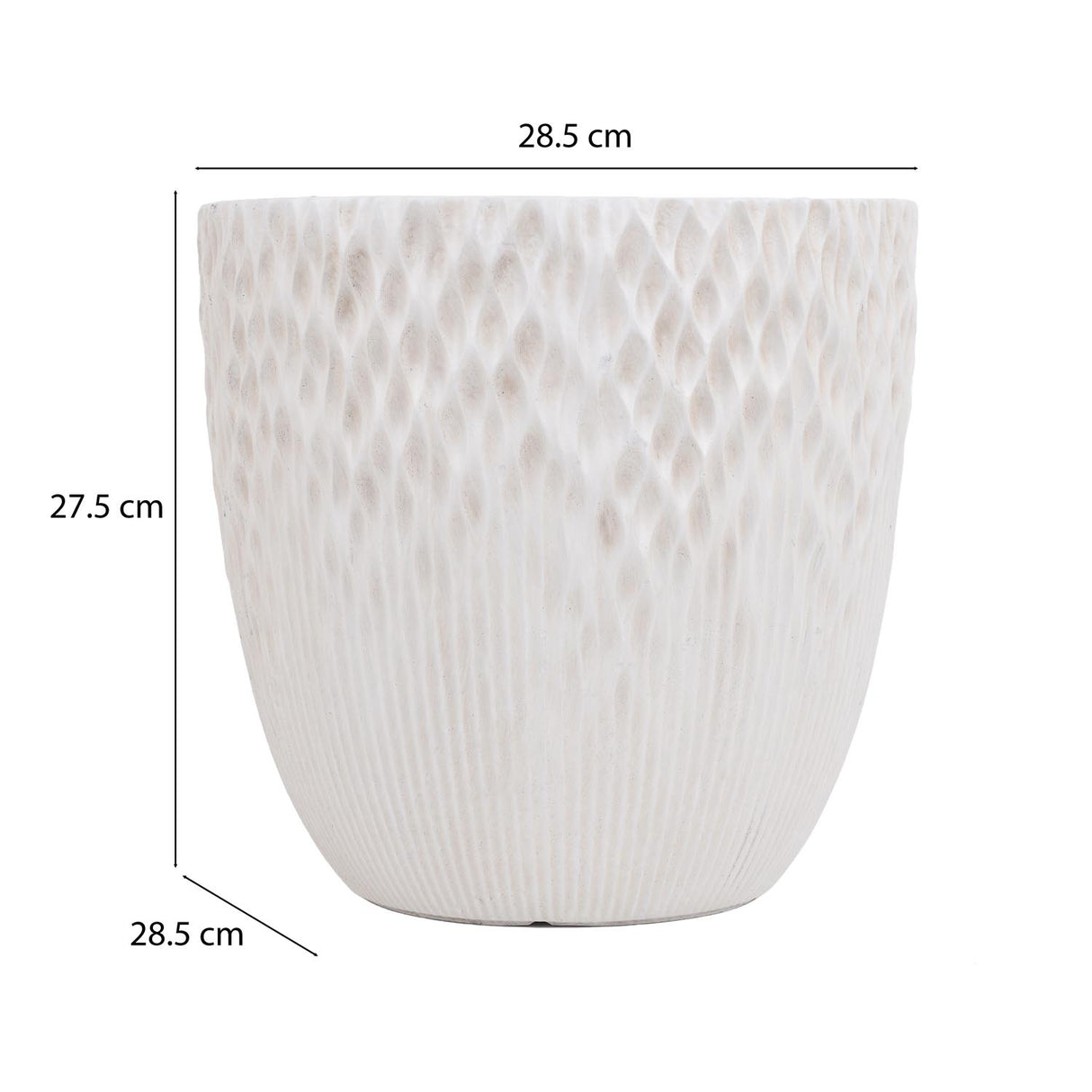 Textured Fiber Clay Planter- Off White