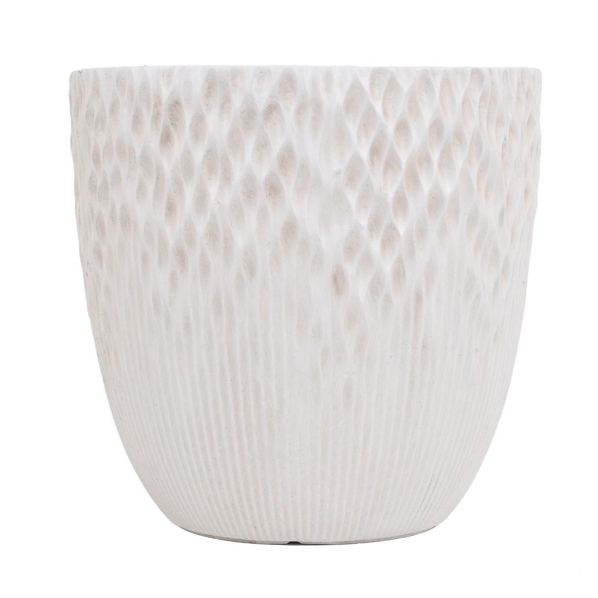 Textured Fiber Clay Planter- Off White