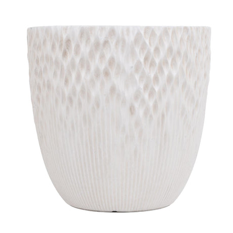 Textured Fiber Clay Planter- Off White