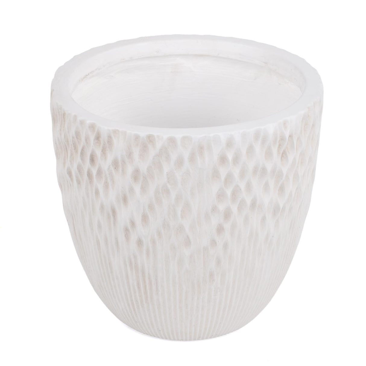 Textured Fiber Clay Planter- Off White