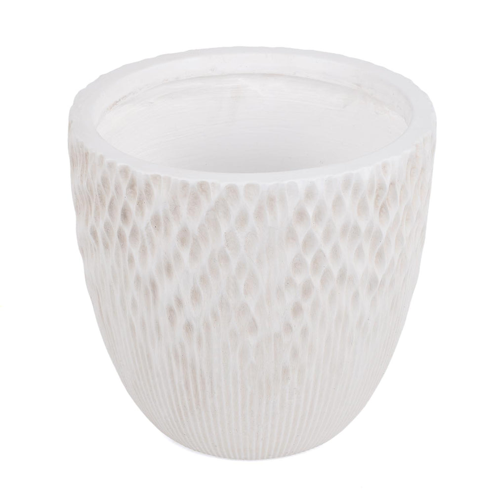 Textured Fiber Clay Planter- Off White
