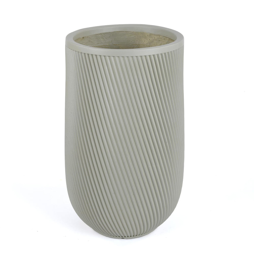 Textured Fiber Clay Planter- Green