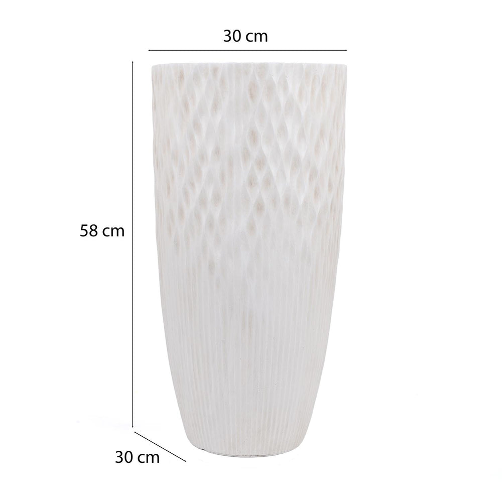 Textured Fiber Clay Planter- Off White