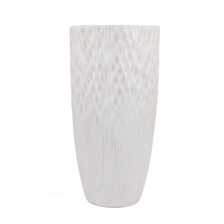 Textured Fiber Clay Planter- Off White