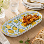 Lemon Lush Oval Ceramic Serving Platter- Yellow, 25 cm