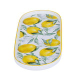 Lemon Lush Oval Ceramic Serving Platter- Yellow, 25 cm