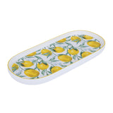 Lemon Lush Oval Ceramic Serving Platter- Yellow, 33.7 cm