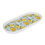 Lemon Lush Oval Ceramic Serving Platter- Yellow, 33.7 cm
