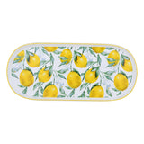 Lemon Lush Oval Ceramic Serving Platter- Yellow, 33.7 cm