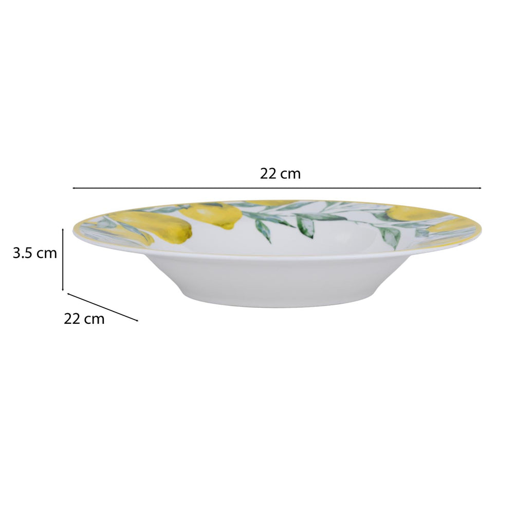 Lemon Lush Ceramic Serving Platter- Yellow, 22 cm